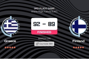 欧锦赛季军战希腊34罚22中 芬兰25罚20中