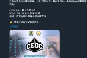 自己玩？印度将于11月7日至16日举办电子竞技全球锦标赛